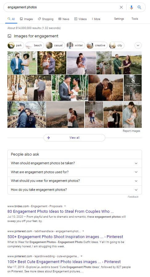 Search results for "engagement photos"