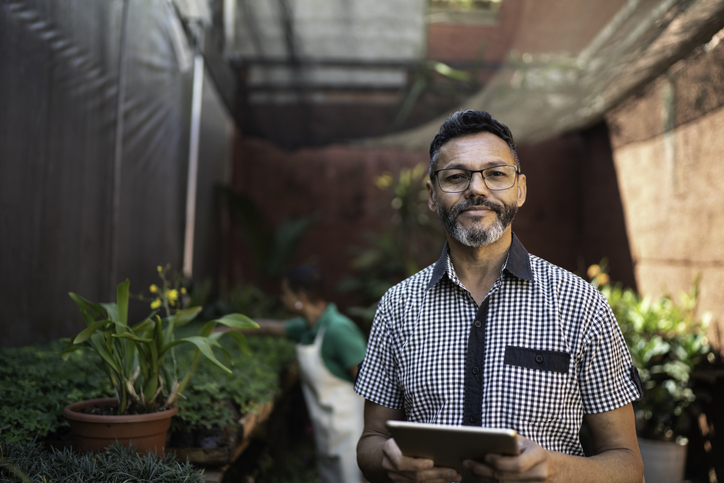 Portrait of Florist Small Business Flower Shop Owner